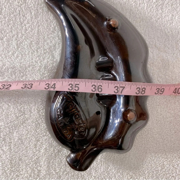 Vintage MCM McMaster Green Brown Ceramic  Pottery Art Leaf Ashtray Trinket Dish - Picture 13 of 14